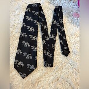 Into Africa Elephant Neck Tie Black White Hand Made 0155